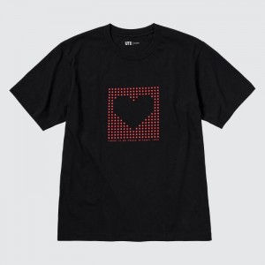 Tricko Uniqlo PEACE FOR ALL Kratke-Sleeve Grafika (Rei Inamoto) Damske Čierne Slovensko | Q687512