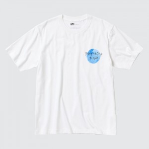 Tricko Uniqlo PEACE FOR ALL Kratke-Sleeve Grafika (Gordon Reid) Panske Biele Slovensko | V763697
