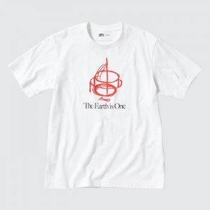 Tricko Uniqlo PEACE FOR ALL Kratke-Sleeve Grafika (Tadao Ando) Panske Biele Slovensko | J270774