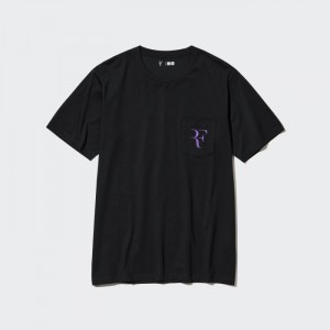Tricko Uniqlo RF Kratke-Sleeve Grafika Damske Čierne Slovensko | H082607