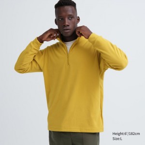 Tricko Uniqlo Smooth Fleece Half-Zip Long-Sleeve Panske Žlté Slovensko | E175491