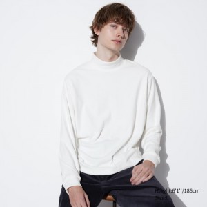 Tricko Uniqlo Smooth Fleece Mock Neck Long-Sleeve Panske Biele Slovensko | F806591