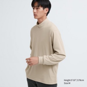 Tricko Uniqlo Smooth Fleece Mock Neck Long-Sleeve Damske Béžové Slovensko | B933408