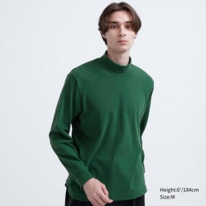 Tricko Uniqlo Smooth Fleece Mock Neck Long-Sleeve Damske Zelene Slovensko | D629861
