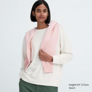 Tricko Uniqlo Soft Pletené Fleece Crew Neck Long-Sleeve Damske Biele Slovensko | E365265