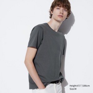 Tricko Uniqlo Supima® Bavlnene Crew Neck Kratke-Sleeve Panske Siva Slovensko | G848722