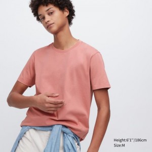 Tricko Uniqlo Supima® Bavlnene Crew Neck Kratke-Sleeve Panske Ruzove Slovensko | C147138