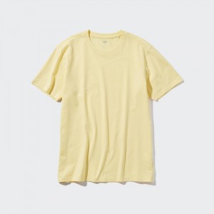 Tricko Uniqlo Supima® Bavlnene Crew Neck Kratke-Sleeve Panske Žlté Slovensko | F924635