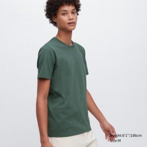 Tricko Uniqlo Supima® Bavlnene Crew Neck Kratke-Sleeve Panske Zelene Slovensko | J375114