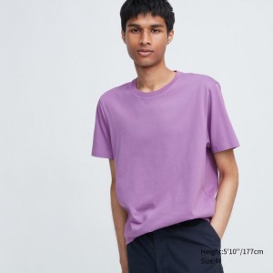 Tricko Uniqlo Supima® Bavlnene Crew Neck Kratke-Sleeve Panske Nachový Slovensko | E509385