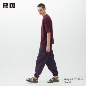 Tricko Uniqlo U AIRism Bavlnene Oversized Crew Neck Half-Sleeve Panske Nachový Slovensko | V950705