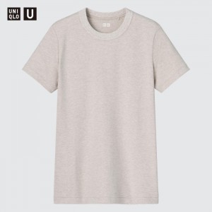 Tricko Uniqlo U Crew Neck Kratke-Sleeve Damske Béžové Slovensko | V575371
