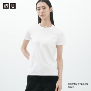 Tricko Uniqlo U Crew Neck Kratke-Sleeve Damske Biele Slovensko | B868589