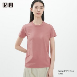 Tricko Uniqlo U Crew Neck Kratke-Sleeve Damske Ruzove Slovensko | S623600