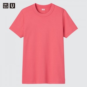 Tricko Uniqlo U Crew Neck Kratke-Sleeve Damske Červené Slovensko | I177838