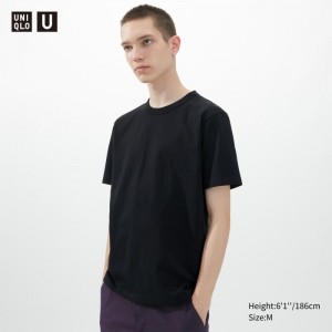 Tricko Uniqlo U Crew Neck Kratke-Sleeve Damske Čierne Slovensko | K552148