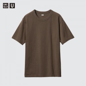 Tricko Uniqlo U Crew Neck Kratke-Sleeve Panske Hnede Slovensko | N936883