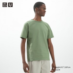 Tricko Uniqlo U Crew Neck Kratke-Sleeve Panske Zelene Slovensko | B671735