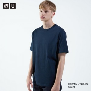 Tricko Uniqlo U Crew Neck Kratke-Sleeve Panske Modre Slovensko | O723342