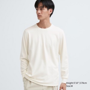 Spodné Tričká Uniqlo HEATTECH Ultra Warm Crew Neck Long-Sleeve T-Shirt Panske Biele Slovensko | G883032