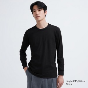 Spodné Tričká Uniqlo HEATTECH Ultra Warm Crew Neck Long-Sleeve T-Shirt Panske Čierne Slovensko | G393203