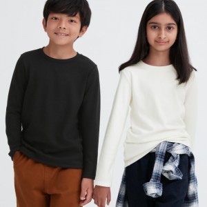 Spodné Tričká Uniqlo HEATTECH Ultra Warm Crew Neck T-Shirt Detske Čierne Slovensko | Y696056