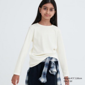 Spodné Tričká Uniqlo HEATTECH Ultra Warm Crew Neck T-Shirt Detske Biele Slovensko | U510561