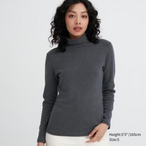 Spodné Tričká Uniqlo HEATTECH Ultra Warm High Neck T-Shirt Damske Tmavo Siva Slovensko | H683463