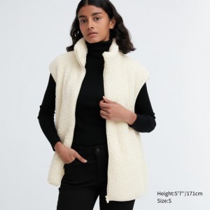 Vesta Uniqlo Light Pile-Podsite Fleece Damske Biele Slovensko | Z384321