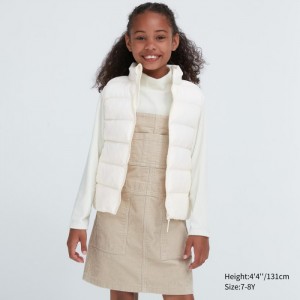 Vesta Uniqlo PUFFTECH Washable (Warm Polstrované) Detske Biele Slovensko | V739728