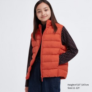 Vesta Uniqlo PUFFTECH Washable (Warm Polstrované) Detske Oranžové Slovensko | B594564