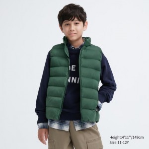 Vesta Uniqlo PUFFTECH Washable (Warm Polstrované) Detske Zelene Slovensko | M621179
