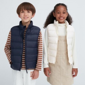Vesta Uniqlo PUFFTECH Washable (Warm Polstrované) Detske Námornícka Modrá Slovensko | L707730