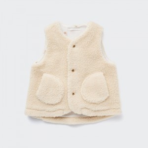 Vesta Uniqlo Pile-Podsite Fleece Reversible Pre Babatka Natural Slovensko | O929686