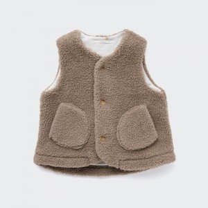 Vesta Uniqlo Pile-Podsite Fleece Reversible Pre Babatka Hnede Slovensko | N473663